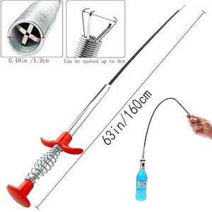 Flexible Grabber Claw Pick Up Reacher Tool With 4 Claws Bendable Hose Pickup Reaching Assist Tool for Litter Pick, Home Sink, Drains, Toilet, Hair Remover (63 inch) - Image 3